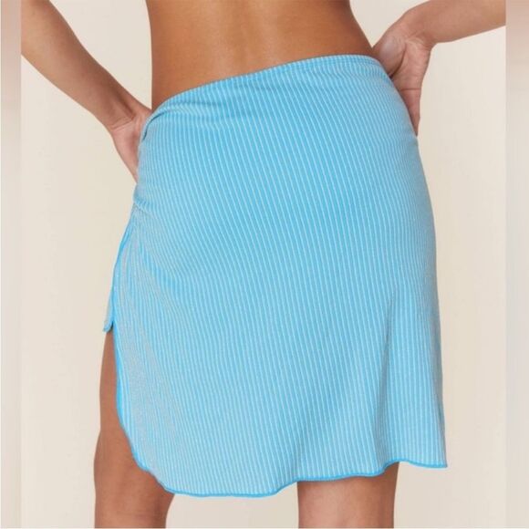 NWT Andie Swim x Mindy Kaling The Maya Sarong Blue With Gold Stripe Size L/XL‎ - Picture 4 of 11